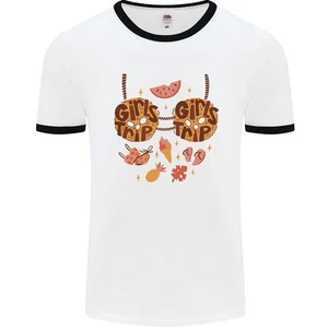 Mädchen Reise Schickes Kleid Kostüm Urlaub Herren Ringer T-Shirt - Bild 1 von 9