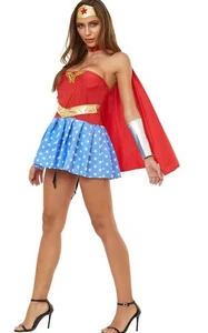 ✅ Sexy Wonder Woman M Halloween Kostüm Rot Pullover Cosplay Stretch Cape ❤️ - Bild 1 von 3