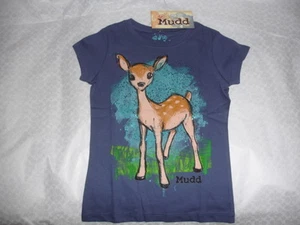NWT Mudd Graphic Top Tee Girls T Shirt Blue Deer size 6 or 6T NEW BEAUTIFUL - Picture 1 of 2