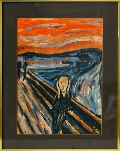 Original Oil on Canvas The Scream Homage Framed Early Study Michal Bosza b.1983 - Picture 1 of 11