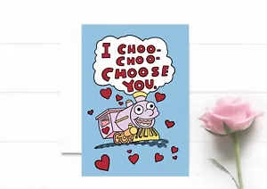 Simpsons - I CHOO CHOO CHOOSE YOU HAPPY VALENTINES - Replica Card - BRAND NEW - Picture 1 of 2
