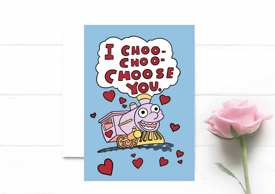 Simpsons - I CHOO CHOO CHOOSE YOU HAPPY VALENTINES - Replica Card - BRAND NEW - Image 1 of 2