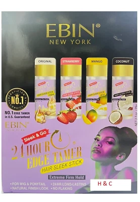 EBIN NEW YORK - HAARWACHS (SCHLANK) STICK - 24 STUNDEN KANTENBÄNDIGER - EXTREM FESTER HALT - SCHNELLER VERSAND