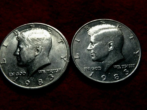 1983 P D KENNEDY  CLAD HALF DOLLARS  (2-COINS) ITEM  #52R Cover