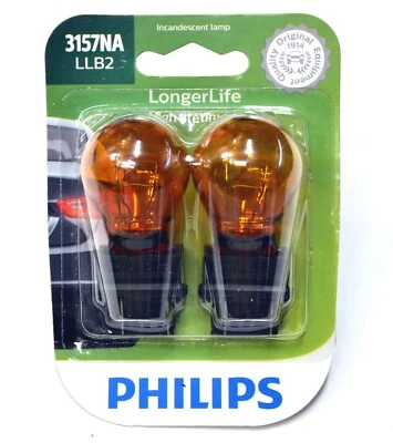 Philips LongerLife 3157NA 27/7W Dos Bombillas Señal de Giro Frontal Aparcamiento Reemplazo Lámpara Foto 1 de 4