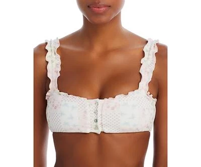 Top de bikini Frankies para mujer Chiara Terry con volantes blanco talla M Foto 1 de 2