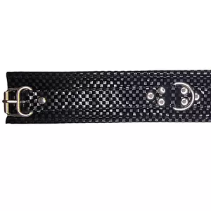 Vinyl Velour Collar Choker Studded D Ring Adjustable Buckle Closure Wide V9798 - Bild 1 von 4