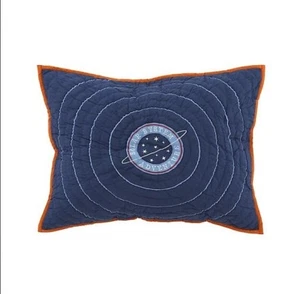 2 CRATE & BARREL KIDS Solar System Adventure Pillow Shams 26" x 18" Quilted Set - Picture 1 of 14