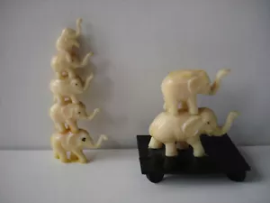 2 Figuras de Elefante Celuloide Vintage Alrededor de 1950 Japón Art Deco Apilables - Imagen 1 de 11