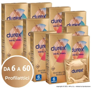Profilattici Sottili Anallergici DUREX REAL FEEL Preservativi Senza Lattice - Foto 1 di 14