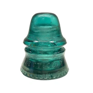 Vintage PETTICOAT Blue Green Teal Glass Insulator H.C. Company - Picture 1 of 10