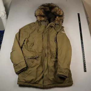 ABERCROMBIE & FITCH Sherpa Lined Parka Jacket Men's XL Fur Hood HEAVY Military - Picture 1 of 10