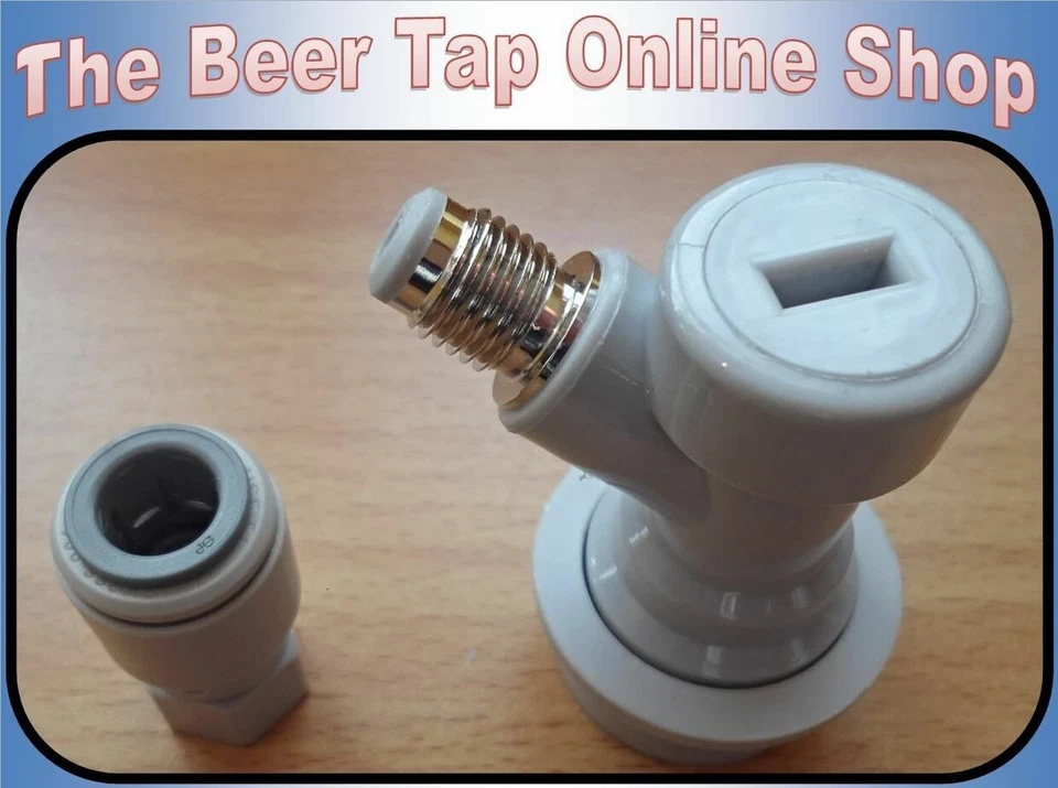 Cornelius Keg Grey Gas Ball Lock Disconnect & John Guest 3/8" push-fit connector
