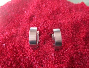 Silber Herren Klapp Creolen Glatt verarbeitet klein ca 13 mm 1 Paar neu - Bild 1 von 6