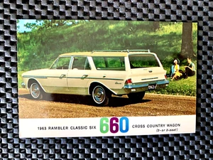 1963 RAMBLER CLASSIC SIX 660 CROSS COUNTRY WAGON MOTORI AMERICANI BERLINA CARTOLINA - Foto 1 di 2