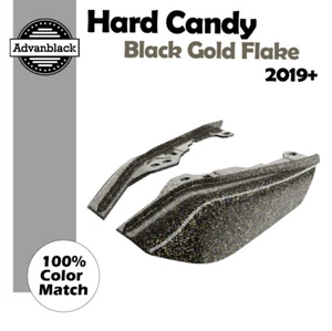 Hard Candy Black Gold Flake Mid Frame Air Deflectors Heat Shield For Harley 09+ - Foto 1 di 9