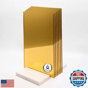 Gold Mirror Acrylic Sheet 20" x 12" (Pack of 6), 0.11 Inch Thickness - Acryli - Picture 1 of 5