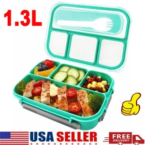 Lunch Box For Kids Adults Food Container Picnic Bento Storage Box 4 Compartments - Picture 1 of 11