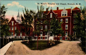 ROSWELL, NUOVO MESSICO - OSPEDALE E CAPPELLA ST. MARY - VECCHIA CARTOLINA - Foto 1 di 2