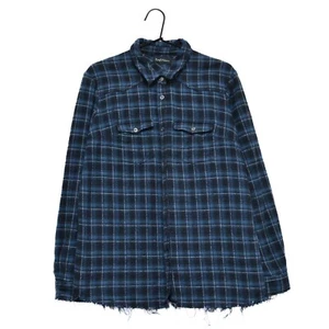 Zadig & Voltaire Telia Flannel Blue Plaid Check Women’s Long Sleeve Shirt Size L - Picture 1 of 8