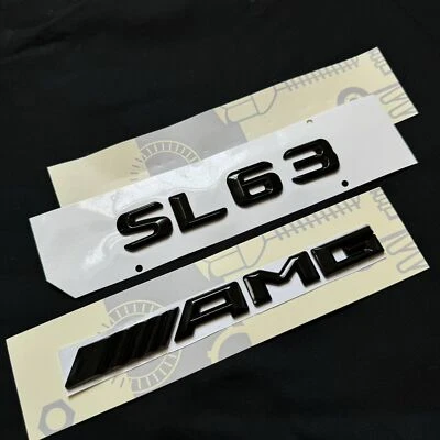 SL63 & AMG BLACK FIT REAR TRUNK EMBLEM BADGE NAMEPLATE DECAL NUMBERS - Image 1 of 4