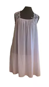 Vintage OLGA 9453 Blue Nightgown Nylon Lace Crepe D'Esprit  Sz S - Picture 1 of 11