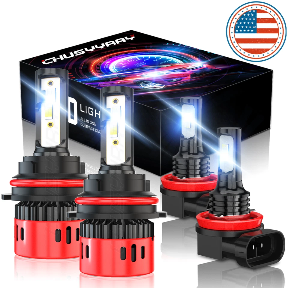 For Chevy Cobalt 2005 2006-2010 LED Headlights High + Low Beam + Fog Light Bulbs - Image 1 of 4