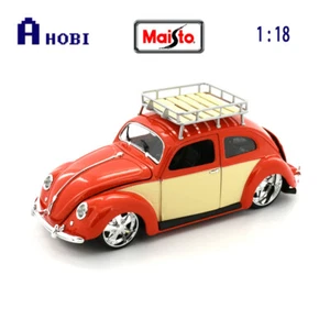 Maisto 1:18 Scale Classics 1956 Volkswagen Beetle Red Diecast Model Car - Picture 1 of 2
