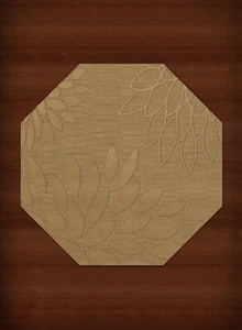 Yellow Transitional Hand Hooked Leaves Petals Outline Area Rug Floral DV17 - Picture 1 of 35