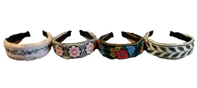 Diademas Boho Hechas a Mano, 4 Piezas, con Bohemia Floral y Diseños Coloridos Foto 1 de 4