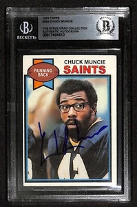 Chuck Muncie New Orleans Saints 1979 Topps #503 Signed Card BECKETT Encapsulated - Picture 1 of 3