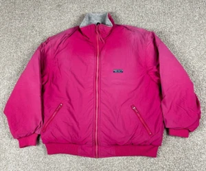 Vintage Eddie Bauer Jacket Womens Large Pink Fleece Lined Bomber Coat USA Made - Picture 1 of 9