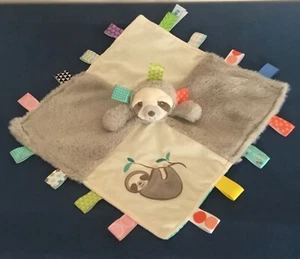 TAGGIES Sloth Soft Plush Baby 12" x 12" Security Lovey Mary Meyer Blanket Satin - Picture 1 of 7