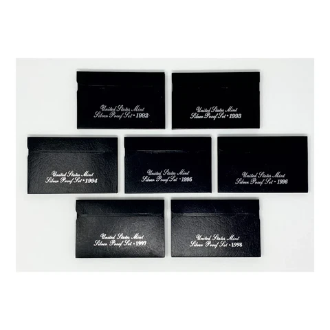 1992-1998-S U.S. Silver Proof Sets Black Box (7 Sets) Cover