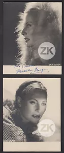 MICHELE MORGAN Augen Licht AUTOGRAMME Sam LEVIN 2 Fotos 1940er - Bild 1 von 1