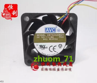 1PC AVC DBTA0420B2H 12V 0.38A 4cm 4-wire PWM communication cooling fan - Image 1 of 2