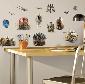 STAR WARS ROGUE ONE pegatinas de pared 20 calcomanías Rebeldes Estrella de la Muerte naves espaciales - Imagen 1 de 3