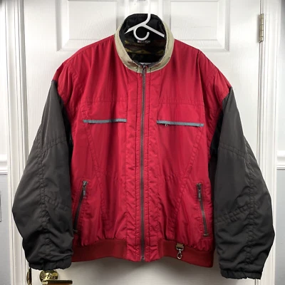 Obermeyer Mens VTG Full Zip Red Black Ski Jacket Multicolor Fleece Lining *Read* - Image 1 of 4