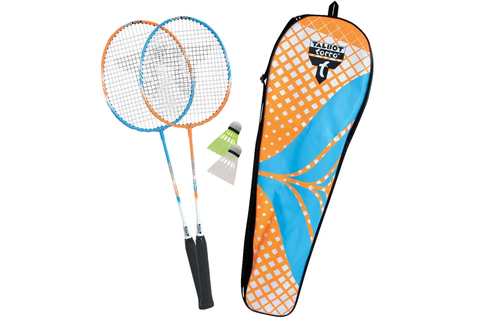 Talbot Torro 2-Attacker Badminton Set mit Bällen - 2 Federballschläger - carlton