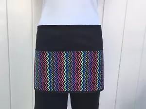 3 pocket Chevron waitress waist Half apron Server resturants Janets Aprons - Picture 1 of 3