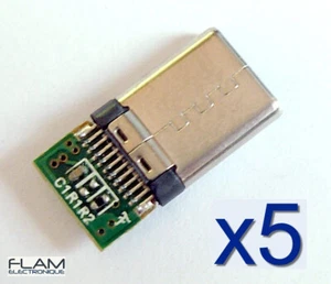 5x connecteur USB 3.1 type C male PCB (12/24 pins) connector PCB board - Imagen 1 de 11