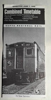 1998 SEPTA Regional Rail Combined Timetable - Image 1 of 3