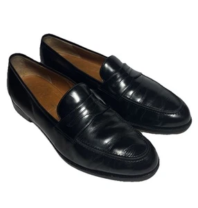 Salvatore Ferragamo Studio Uomo NERO Pelle ABITO Scarpa PENNY Mocassini 10,5 D - Foto 1 di 11