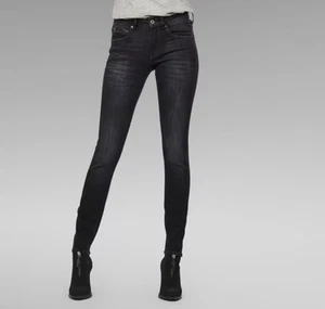 G-Star Damen Jeans 3301 Studs Mid Skinny faded Schwarz W27 L32 - Bild 1 von 3