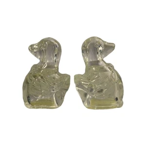 Vintage Duck Salt And Pepper Shakers Set Clear Plastic Birds Country Kitchen - Picture 1 of 10