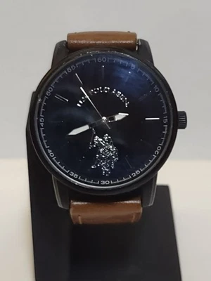 U.S. Polo Assn. Watch Men's Analog Black Tone Brown Band New Battery - Image 1 of 4