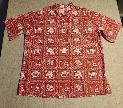 90'S Reyn Spooner Bikini Tag Lahaina Sailor Pullover 4 Button  Aloha Shirt - XXL - Image 1 of 4
