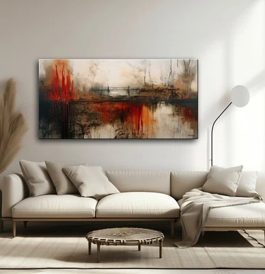 Large Abstract Canvas Painting, Textured Canvas wall art, Framed, Signed - Image 1 of 4