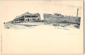 Antique Postcard Customs House TAMPICO La Barra Mexico Train Depot 1900s UDB - Picture 1 of 2