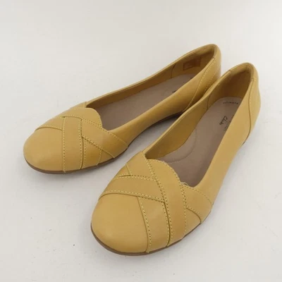 Clarks туфли на плоской подошве женщин размер 11 желтый Gracelin Mia кожи балет комфорт - Изображение 1 из 4
